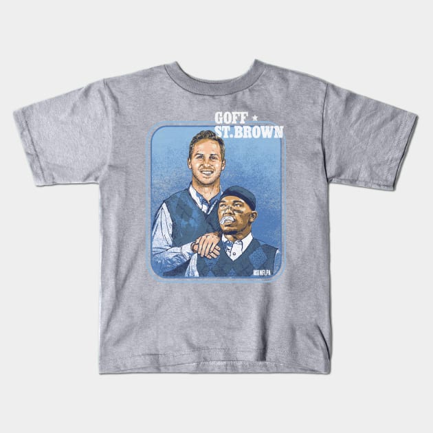 Jared Goff & Amon-Ra St. Brown Detroit Step Brothers Kids T-Shirt by ClarityMacaws